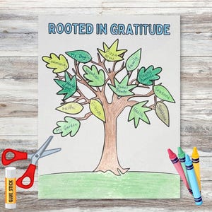 Gratitude Tree Kids Coloring Activity, Earth Day Craft, Sunday School Craft, Earth Day Printable, Homeschool Activity, Reduce Reuse Recycle