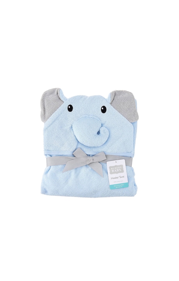 Blue Elephant Baby Bath Towel-custom Embroidered, Baby Hooded