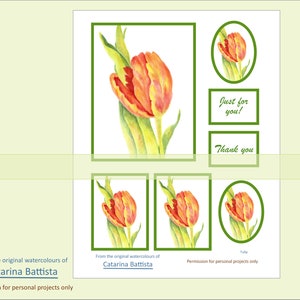 Tulip Digital Card: Spring Flower Printable (Digital Download)