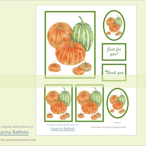 Cartões de diário de outono, abóbora, cartões digitais, mini cartões, etiquetas, adesivos, cartão postal, enfeite, coisas efêmeras para impressão, download, kit de colagem