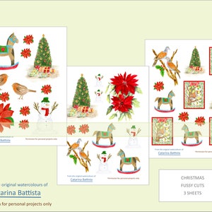 Junk Journal, Fussy Cuts, Christmas, Printable, Stickers, Bullet Journal, Ephemera, Collage Sheets, Digital Download, Embellishments, Kit
