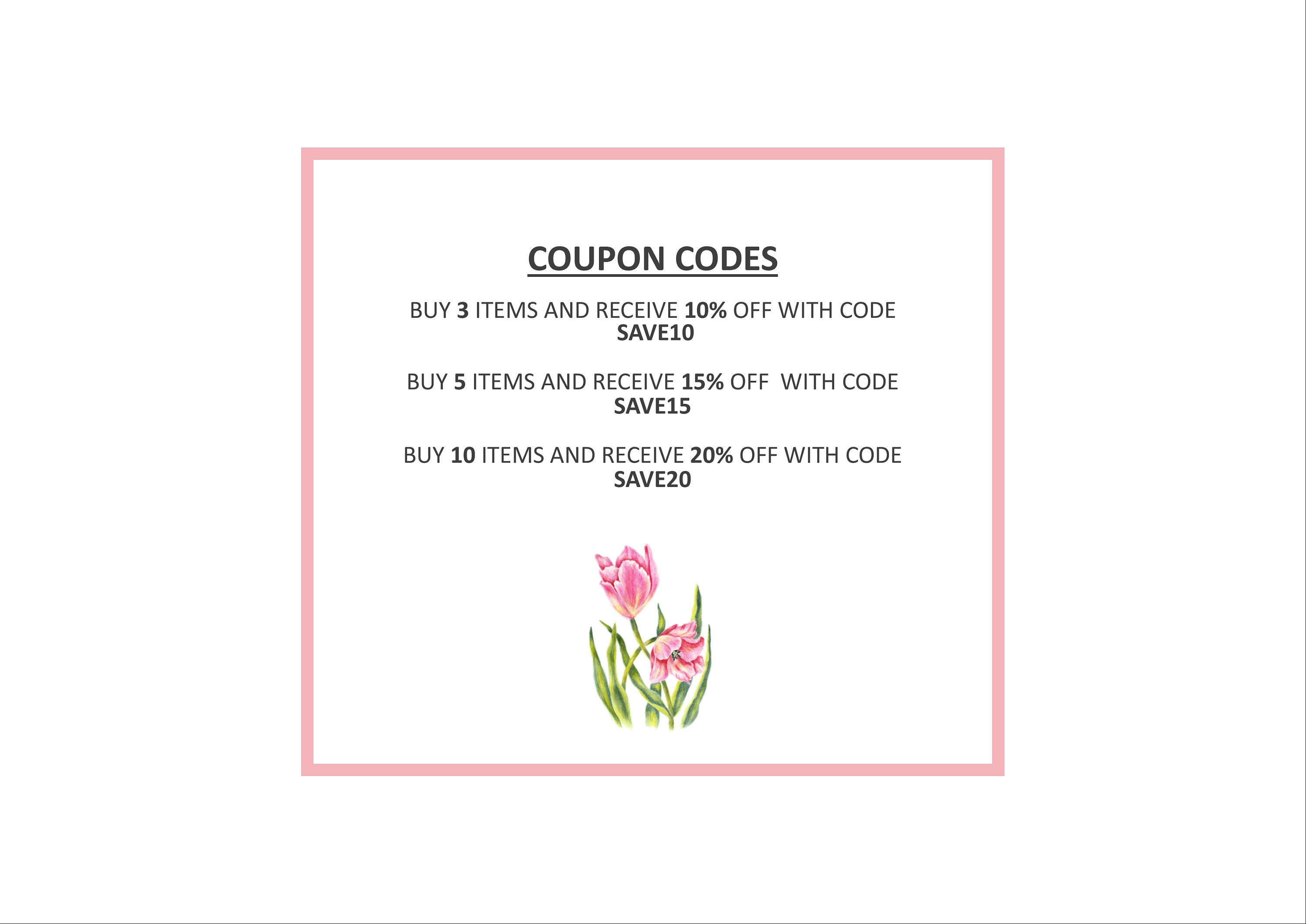 DISCOUNT CODES for multiple purchases Etsy