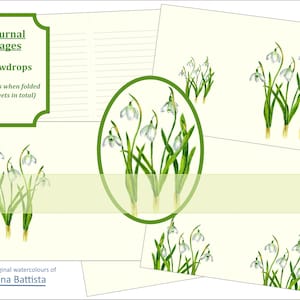Floral Journal Kit: Schneeglöckchen Botanische Seiten (Digitaler Download)