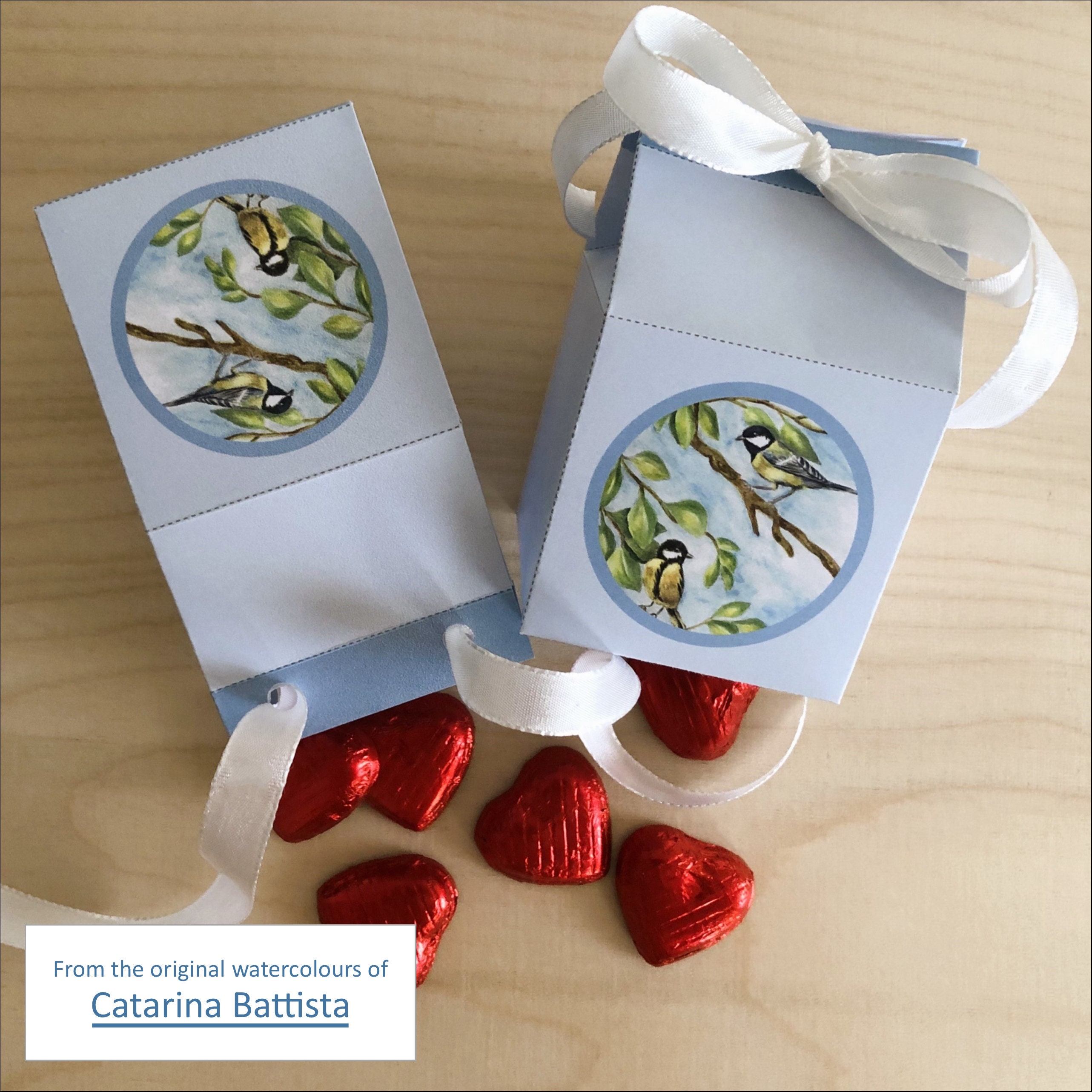 Favor Box. Printable Milk Box. Candy Box. Bird Mini Milk Carton Gift ...
