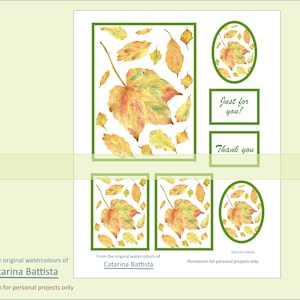 Carnets d'automne, Feuilles d'automne, Mini-cartes, Étiquettes, Autocollants, Carte postale, Embellissement, Éphémère, Imprimable, Numérique, Feuilles de collage, Kit