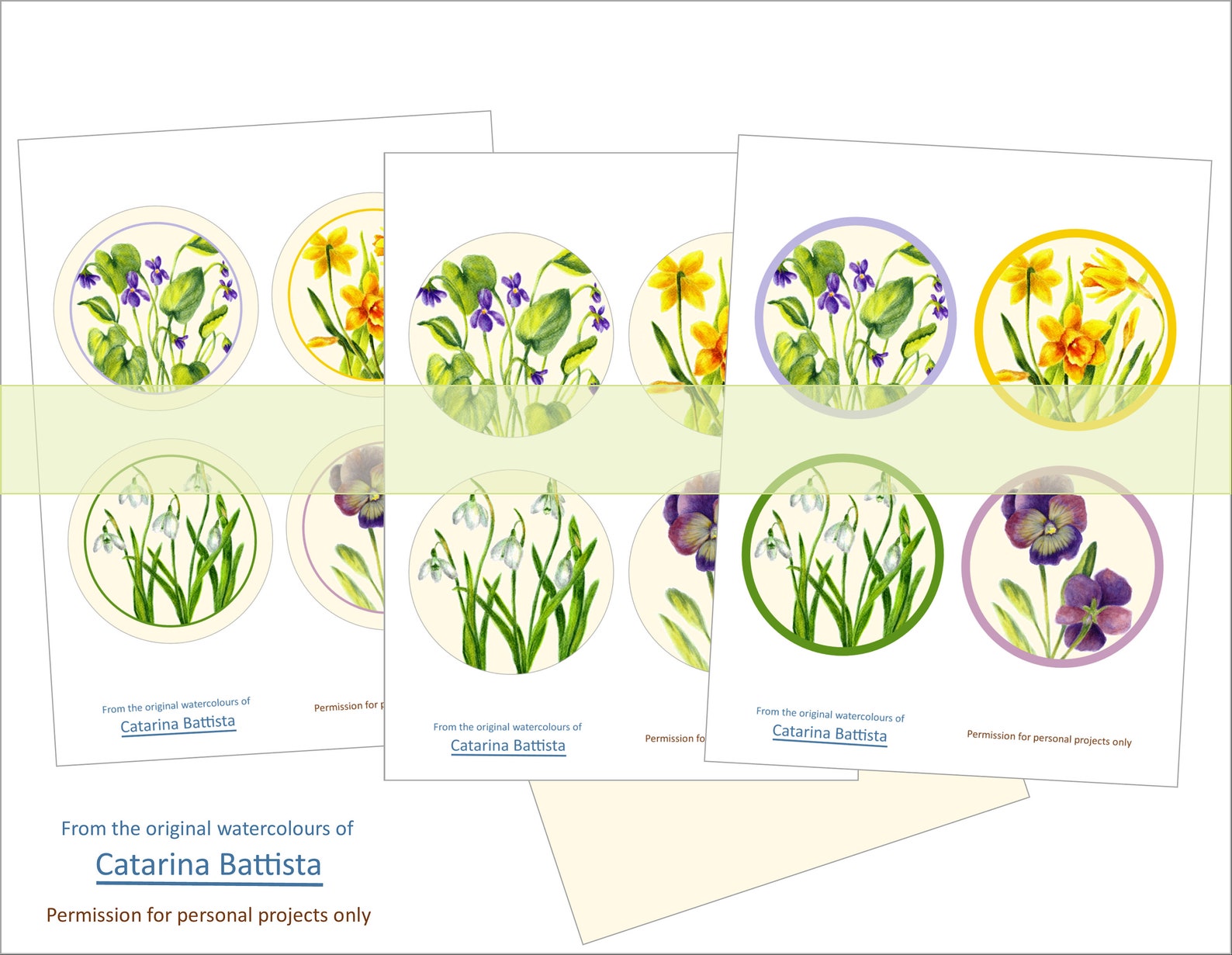 SPRING FLOWERS. Printable Download. Botanical Round Coasters, Gift Tags ...