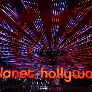 Planet Hollywood Las Vegas Photography Print: Neon Casino Wall Art