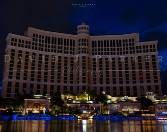 Bellagio Hotel and Casino at Night: Las Vegas Photography Print