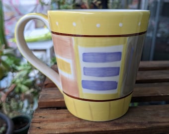 Cute Artsy Ceramic Coffee Cup Planter Pot with drainage hole and mesh pad cover!! Cool Unique Tea Cup Planter Pot/Coffee Cup Planter Pot!