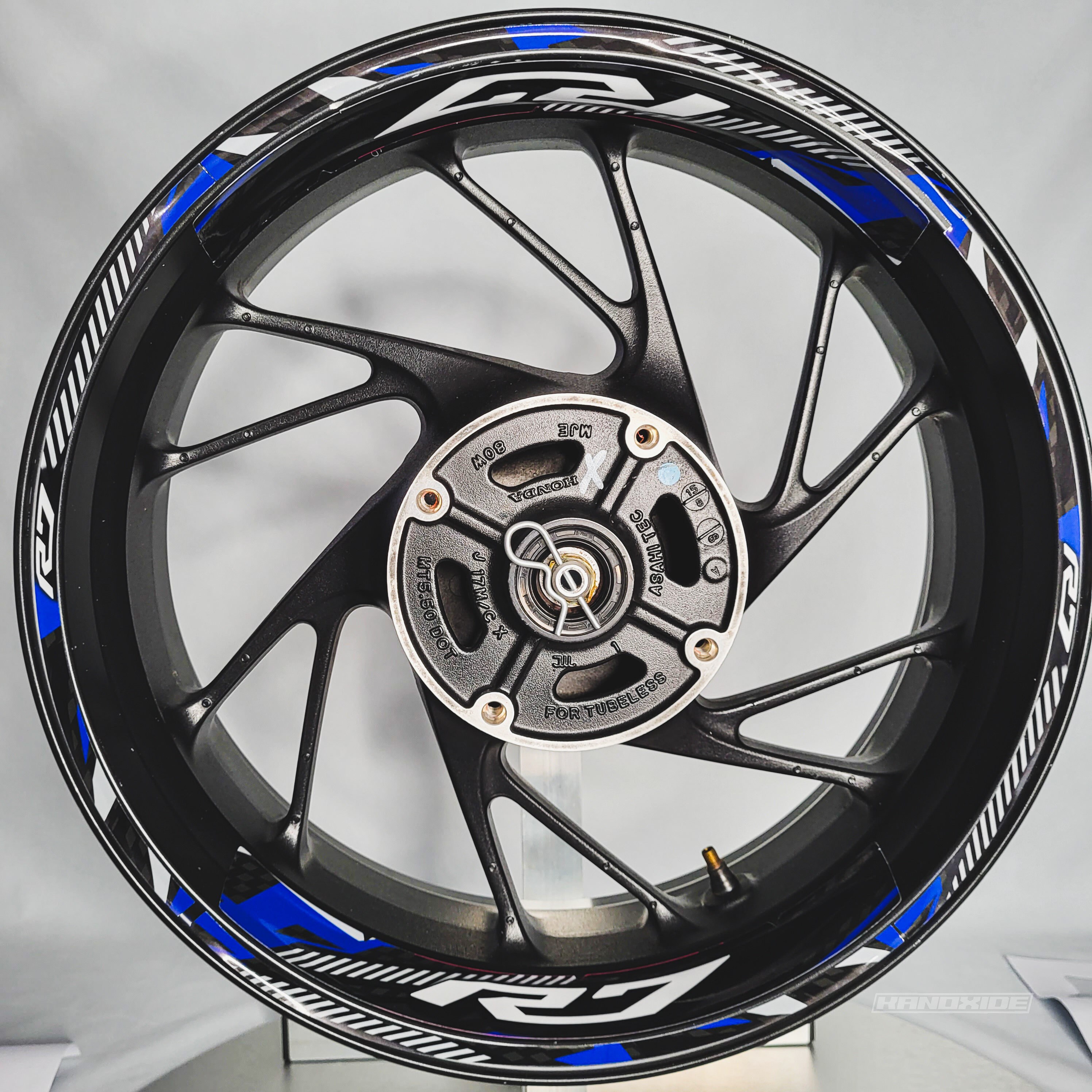 Custom Trials Rim Graphics Blue White Rim Tape Blue White Gp Style Custom Rim Stripes Wheel Decals ...