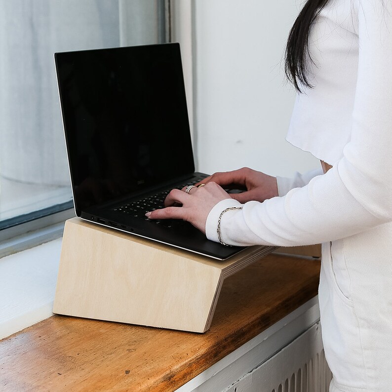 Laptop Stand Desk Organizer Tilted Computer Riser Dual Etsy