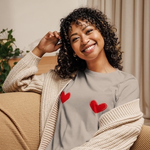 Two Red Hearts Boobies T-Shirt – Boob Shirt – Valentine’s Day Shirt – Cheeky Graphic Tee – Bold Love Shirt Gift for Her