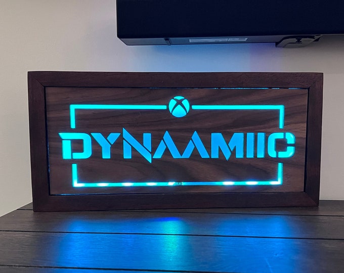 Gamertag Video Game LED Wood Sign, Custom Bedroom Name Sign