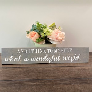 What A Wonderful World / Famous Quote Sign / Song Lyrics / Home Accent image 1