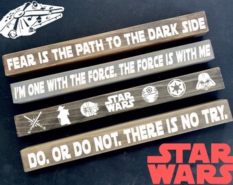 Star Wars Tabletop Signs, The Force Home Décor, Darth Vader, Yoda, Lightsaber