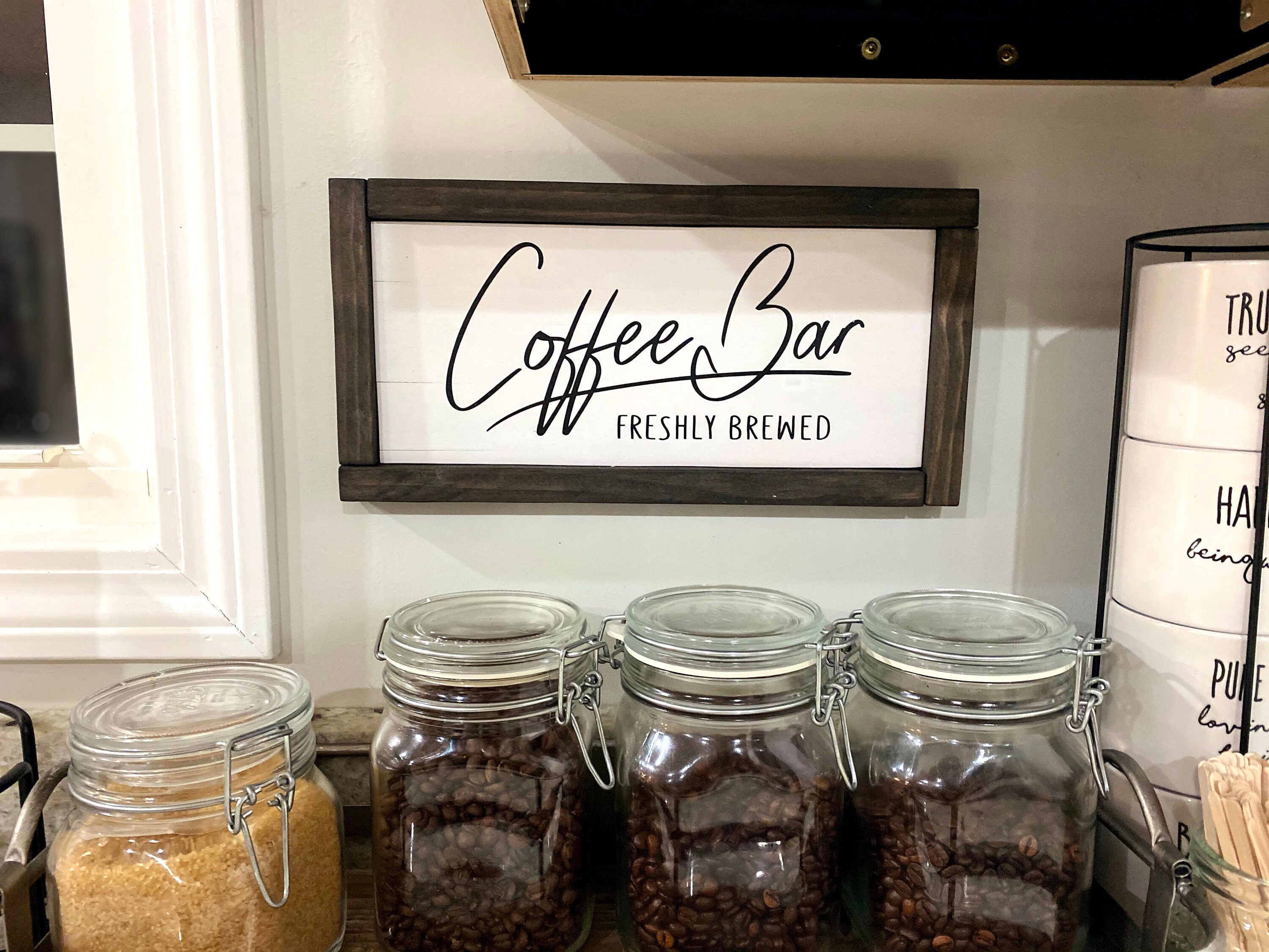 Coffee Bar Wood Sign Coffee Station Sign Kitchen Home Decor Etsy