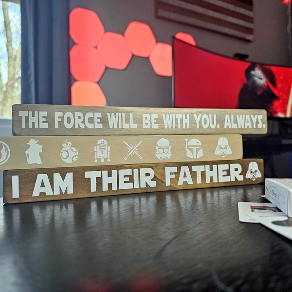 Star Wars Shelf/Table Signs, The Force Home Décor, Darth Vader, Yoda