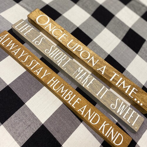 Home Farmhouse Small Tabletop Signs Custom Wood Signs Etsy