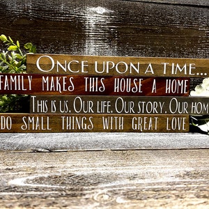 Home Farmhouse Small Tabletop Signs, Custom Wood Signs, Stained Wood Sign image 5