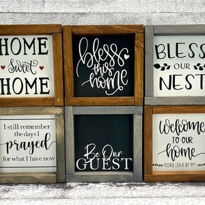 Stained Wood Sign Custom Wood Signs Home Farmhouse Small Tabletop Signs