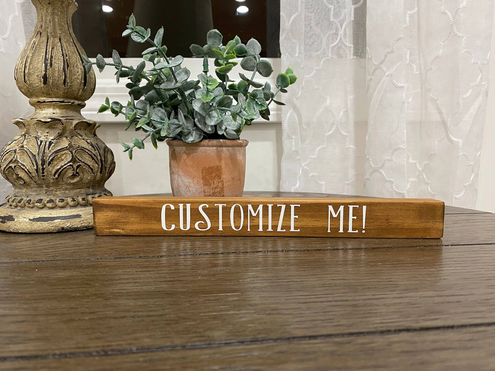 Custom Small Wood Tabletop Signs Personalize Small Shelf Etsy