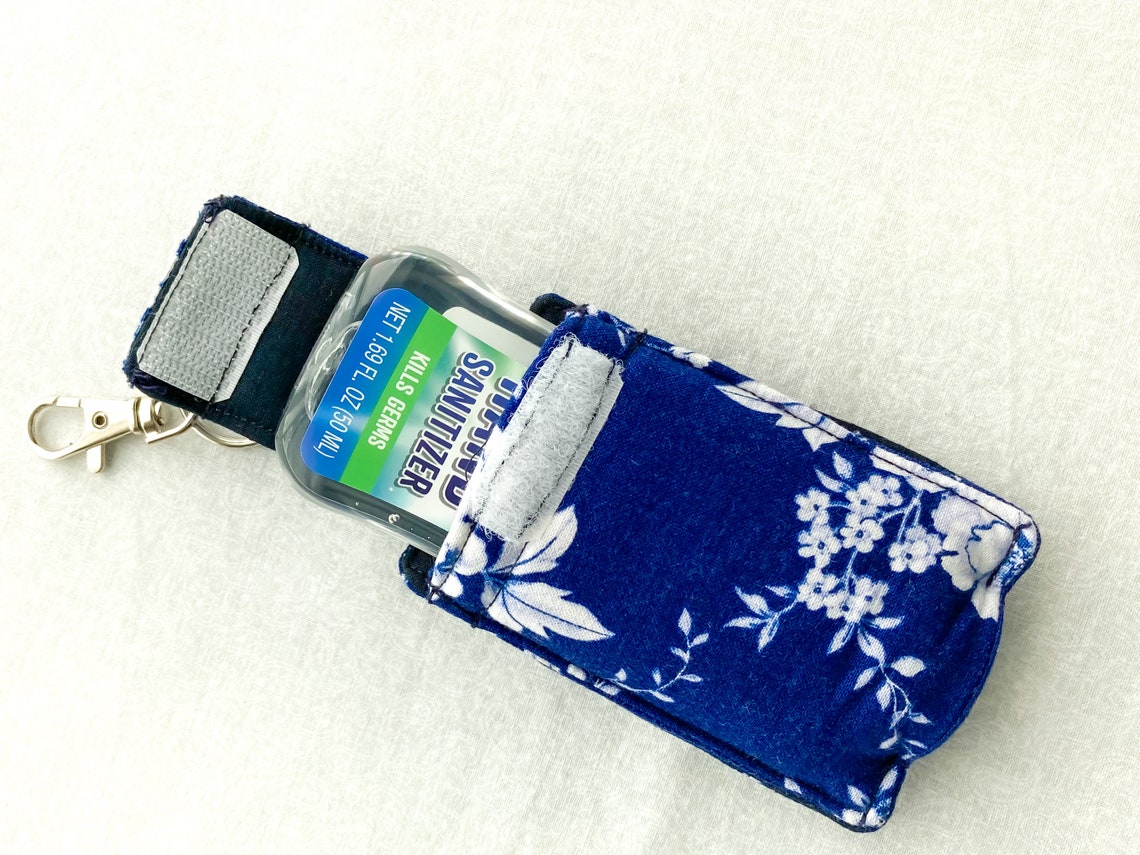 Hand Sanitizer Holder Keychain & Lotion Pouch Black and Blue Etsy