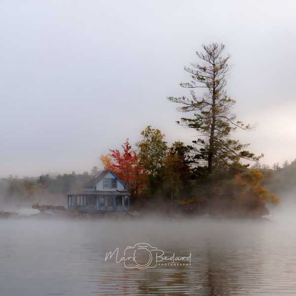 Loon Island on Newfound Lake on a fall morning