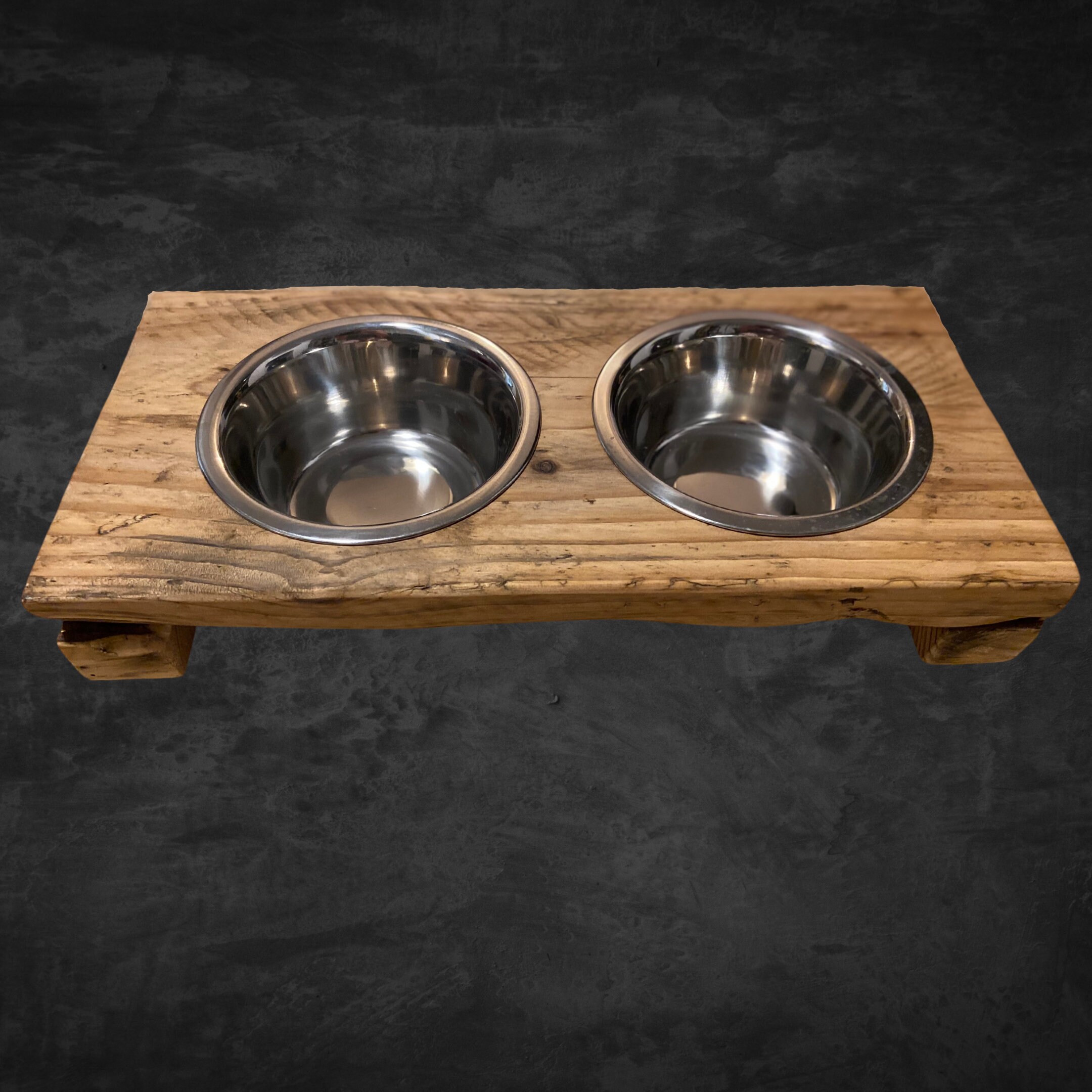 Rustic Handmade Twin Cat Bowl Stand Set 45cm x 21cm Reclaimed Etsy