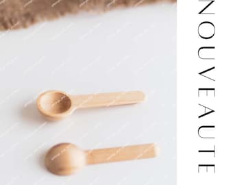 Small natural wooden spoons for spices, tea I kitchen storage I organization I pantry / spice jars (Set of 2)