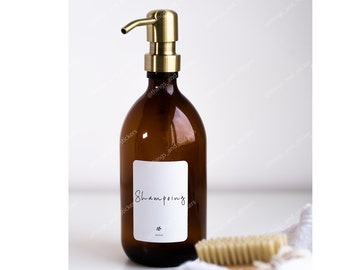 Distributeur de savon en verre ambré I Pompe en acier inoxydable I Verre écologique I Bouteille Apothicaire rechargeable