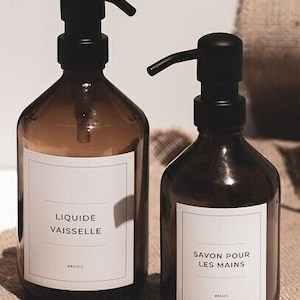 Étiquette waterproof personnalisée pour distributeur, bouteille, pot, bocal et contenant cuisine
