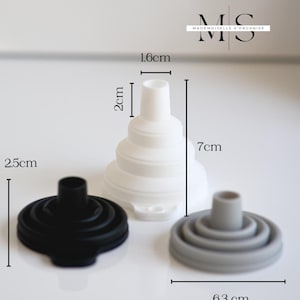 Collapsible Silicone Funnel for Kitchen, Available in 3 Colors, Compact Space-Saving Design, Food-Grade, Easy to Clean, Portable