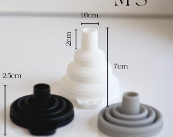 Embudo plegable de silicona apta para alimentos - 3 colores - Compacto y práctico para llenar botellas