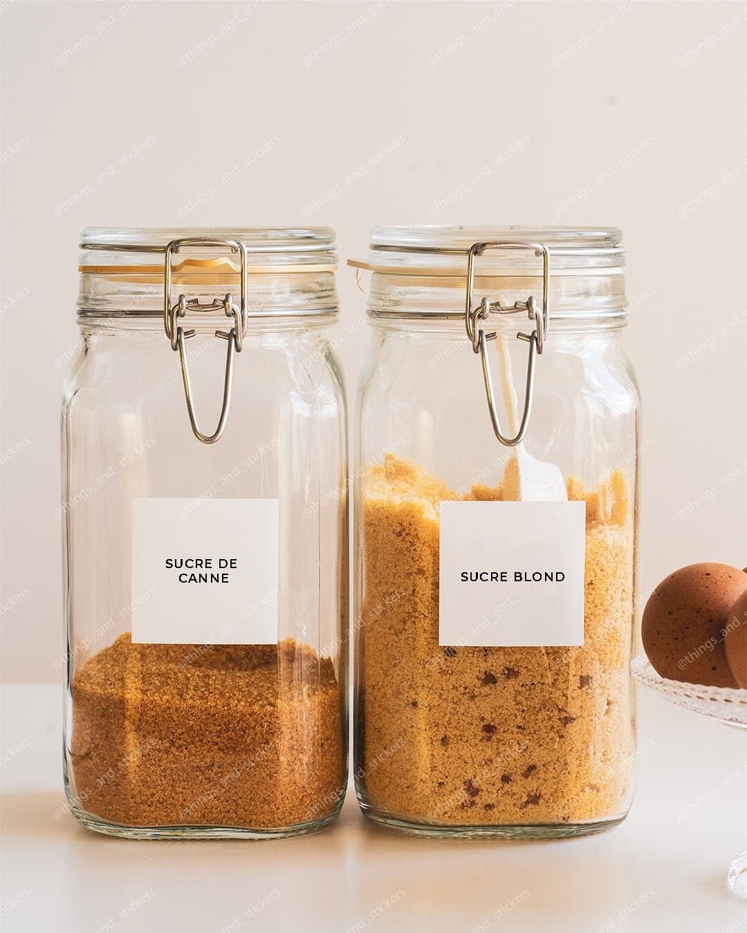 Étiquettes waterproof carrées BIANCA pour bocaux à épices