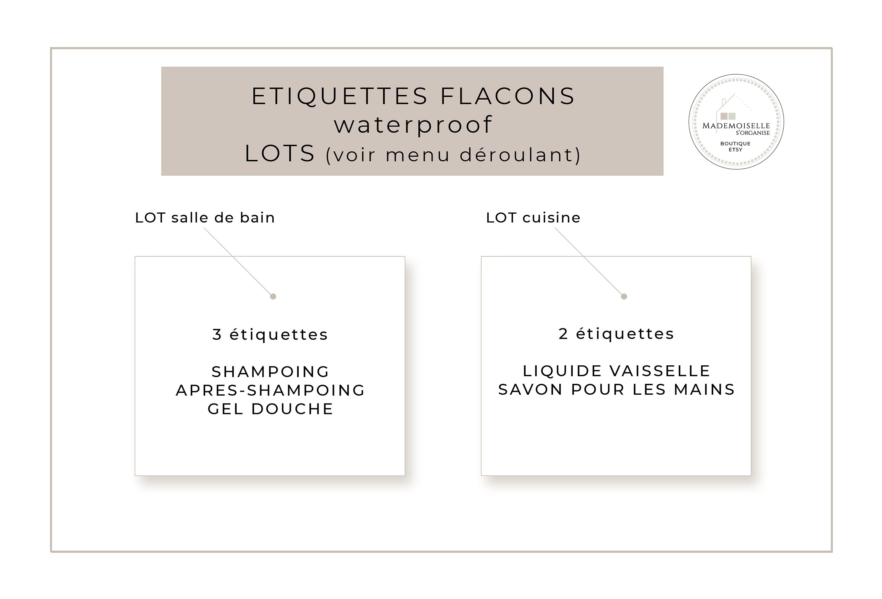 Etiquettes waterproof pour flacons et distributeurs étiquettes