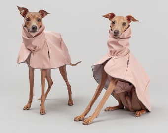 Peony Virgo: Urban Raincoat for Italian Greyhounds | Waterproof clothes for Iggies | City Dog Clothes | Dusty rose