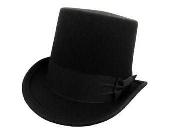 Sombrero de copa negro, chistera Taboo, sombrero de copa James Delaney, sombrero Taboo Tom Hardy, chistera eduardiana, chistera victoriana