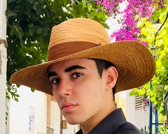 Italian Natural Straw Fedora Hat, Straw Fedora Man Hat  display picture 2