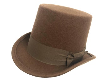 Theater Hat: Handmade Light Brown Top Hat for Stage Performances