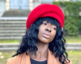 Wool Felt Beret Hat - Chic French Wool Beret Hat with timelessly Parisian flair