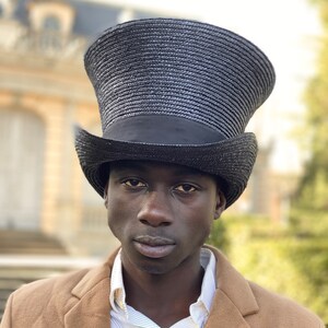 Chapeaux de jazz noirs pour hommes et femmes, chapeau haut de forme en lin  de style