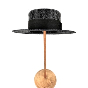 Black Straw Boater Hat for a Stylish Summer Look - Perfect Accessory for Summer Outfits