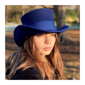 Western Top Hat - Stylish Western Felt Hat - Authentic Cowgirl Cowboy Style