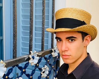 Edwardian Straw Top Hat 