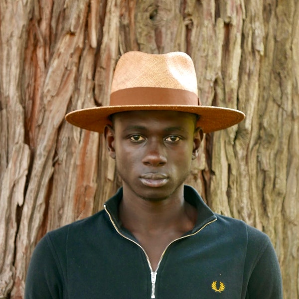 Flat Brim Straw Hat - Natural Straw Fedora Hat with Flat Brim - Stylish Men's and Women's Summer Accessory