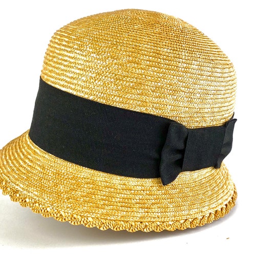 1920s Straw Hat Cloche Straw Hat in 