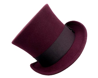 Tall Top Hat, high top hat, topper hat, derby top hat, edwardian top hat, man top hat, victorian felt hat, kentucky derby top hat