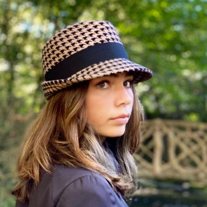 Houndstooth fedora hat clearance