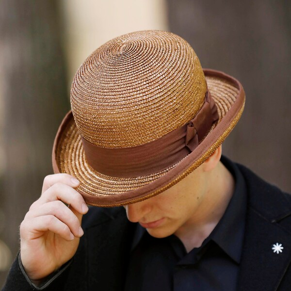 Straw Derby Hat Etsy