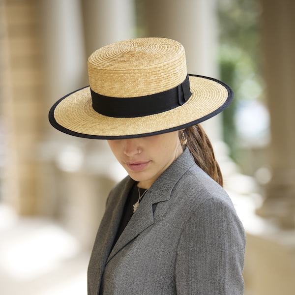Wide Brim Boater Straw Hat: Elegant Bolero Sun Hat